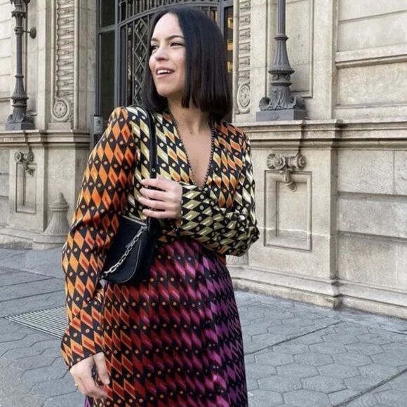 Zara blogger favorite printed midi dress NWT - Picture 6 of 9